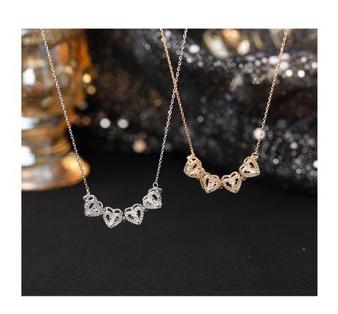 4 Hearts Cluster Necklace ( Tiktok Exclusive ) - shopnormad
